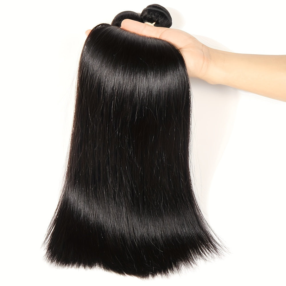 3 Bundles Straight Hair Bundles 3 Pieces 100% Human Hair Extensions For Women 10-40 Inch Straight Human Hair Bundles Weavings