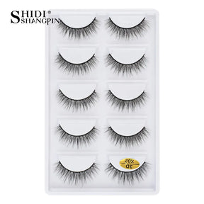 3/5 Pairs Hot Sale Natural Long 3D Mink Lashes Soft Short Faux Cils Handmade Fake Lashes Makeup Tool Eyelash Extension maquiagem