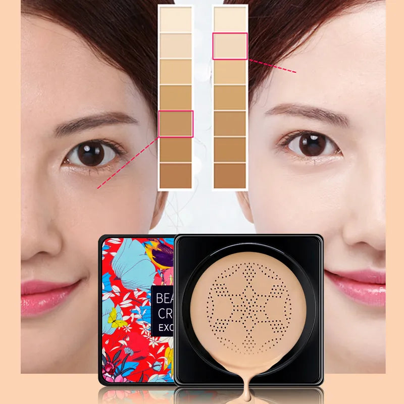 Mushroom Head CC Cream BB Air Cushion Cream Concealer Foundation Cream Brighten Skin Tone Beauty Foundation Cream Female Cos