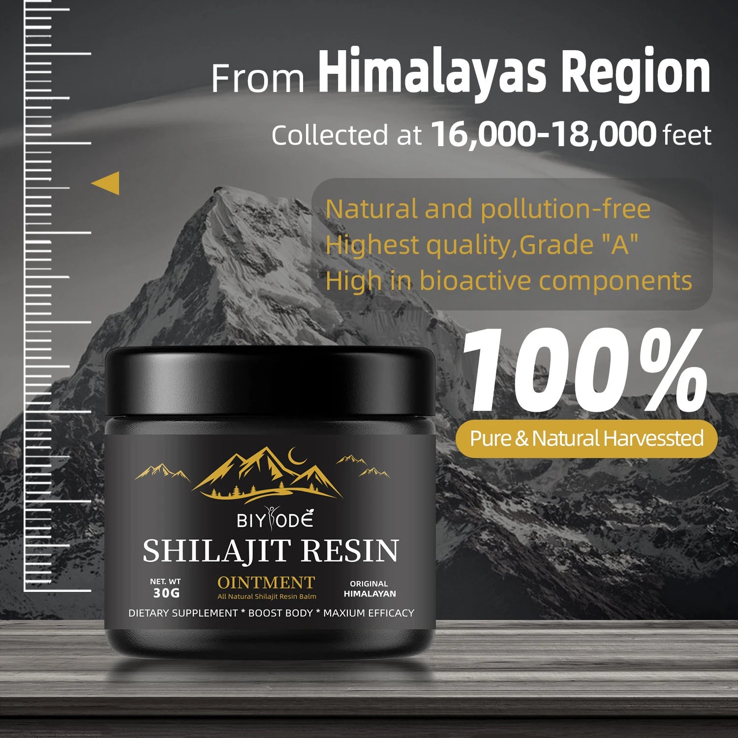 30g Organic 100% Authentic Himalayan SHILAJIT Soft Resin Natural Premium Resin Lab Fulvic Acid Tested Body Care