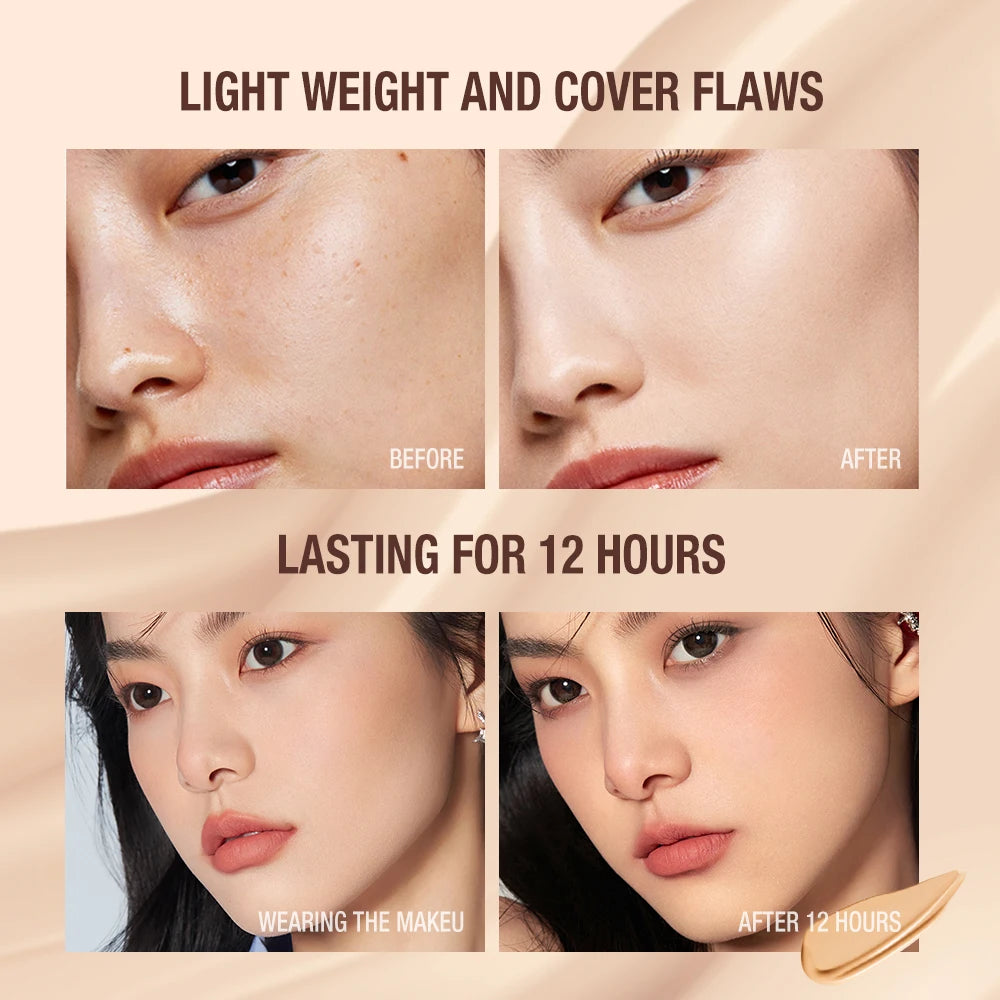 O.TWO.O Liquid Foundation Cream Full Coverage Concealer Whitening Moisturizer 8 Colors Oil-control Waterproof Face Foundation