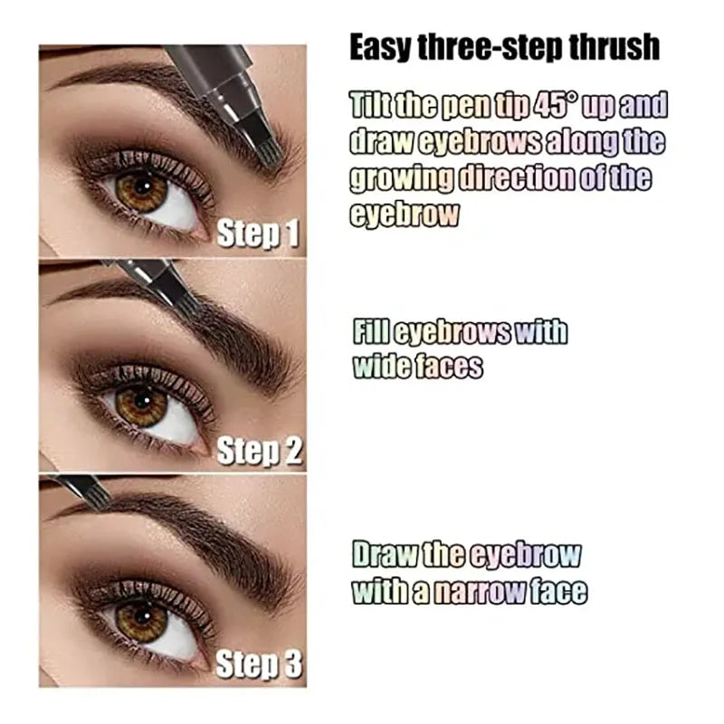 5 Colors Microblading Eyebrow Pen Waterproof Liquid Eyebrow Pencil Long Lasting Eyebrow Tattoo Pen 4 oints eyebrow pen Cosmetics