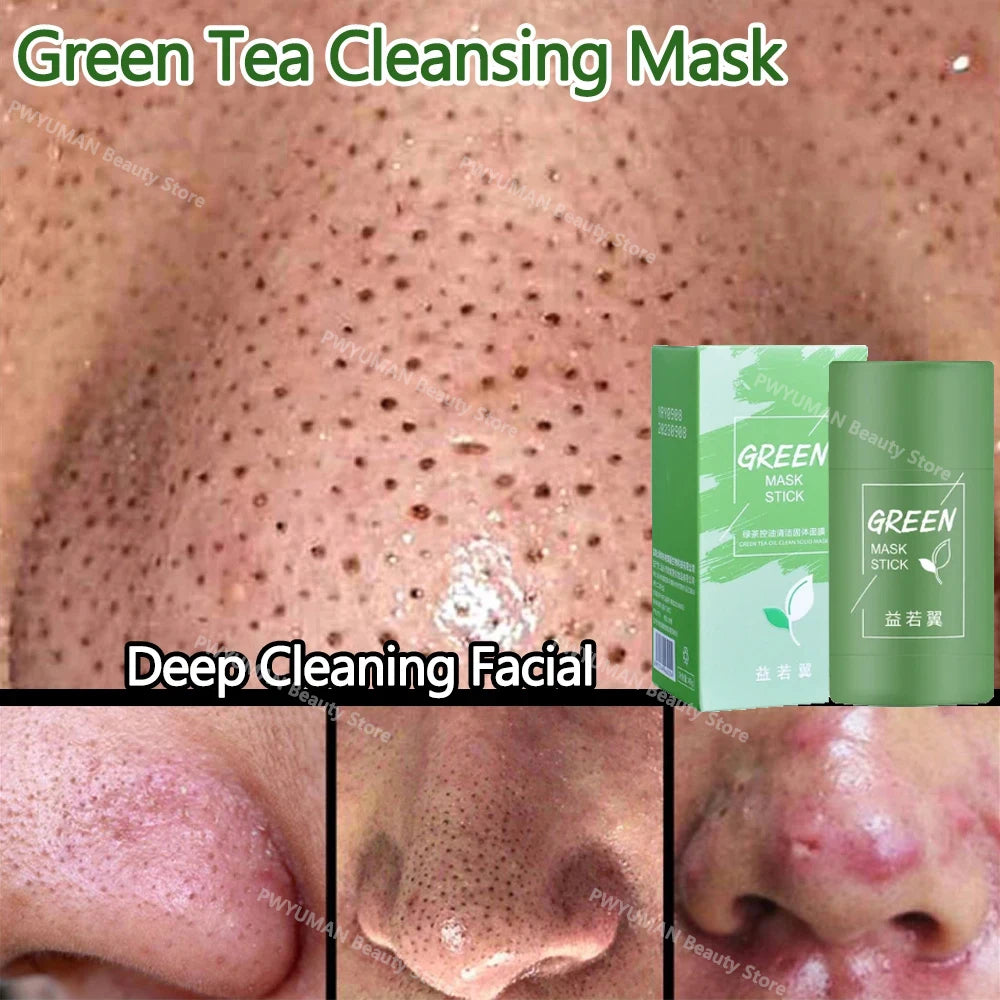 Original 40g Remove Blackhead Green Tea Solid Mask Cleansing Stick Mask Facial Dispel Acne Blemish Shrink Pores Korean Skin Care