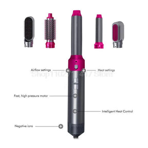 Hair Dryer 5 in 1 Hot Comb Multi Hair Styler With Curling Iron Hair Straightener With Hair Brush For Dyson Airwrap Hair Dryer